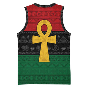 Pan African Ankh Basketball Jersey Egyptian Cross - African Pride