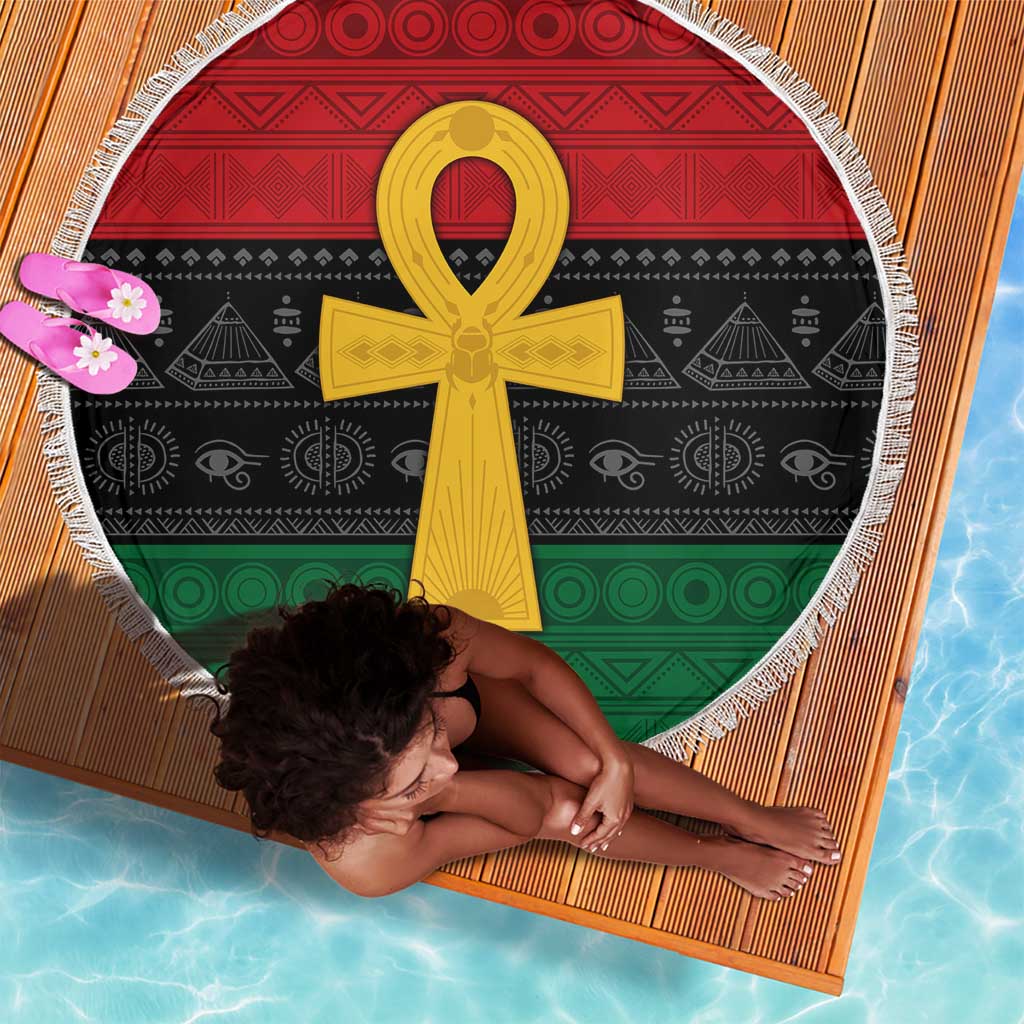 Pan African Ankh Beach Blanket Egyptian Cross