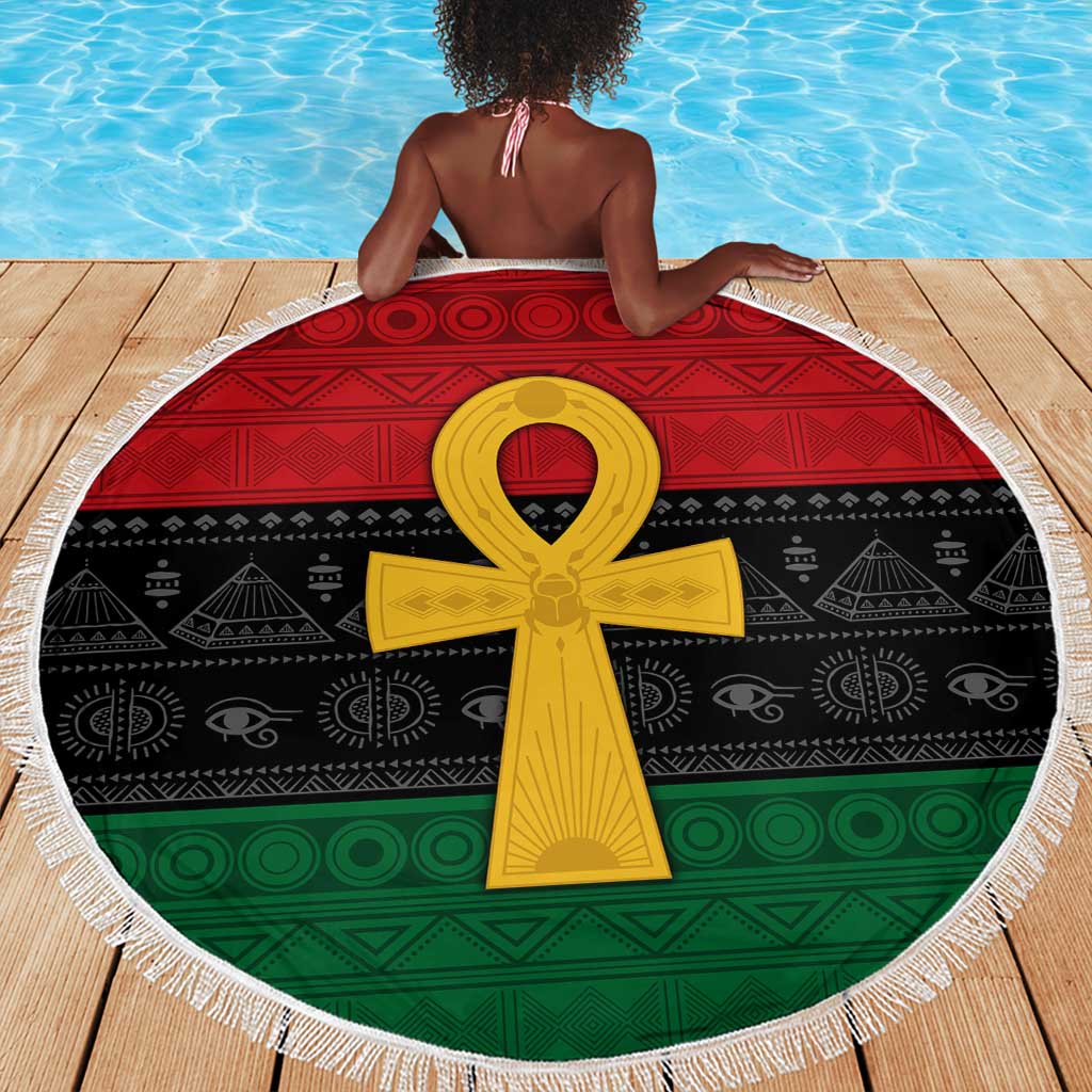 Pan African Ankh Beach Blanket Egyptian Cross
