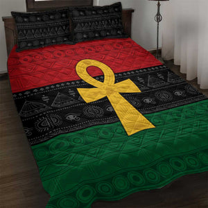 Pan African Ankh Quilt Bed Set Egyptian Cross