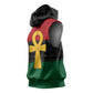 Pan African Ankh Sleeveless Hoodie Egyptian Cross - African Pride
