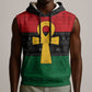 Pan African Ankh Sleeveless Hoodie Egyptian Cross - African Pride