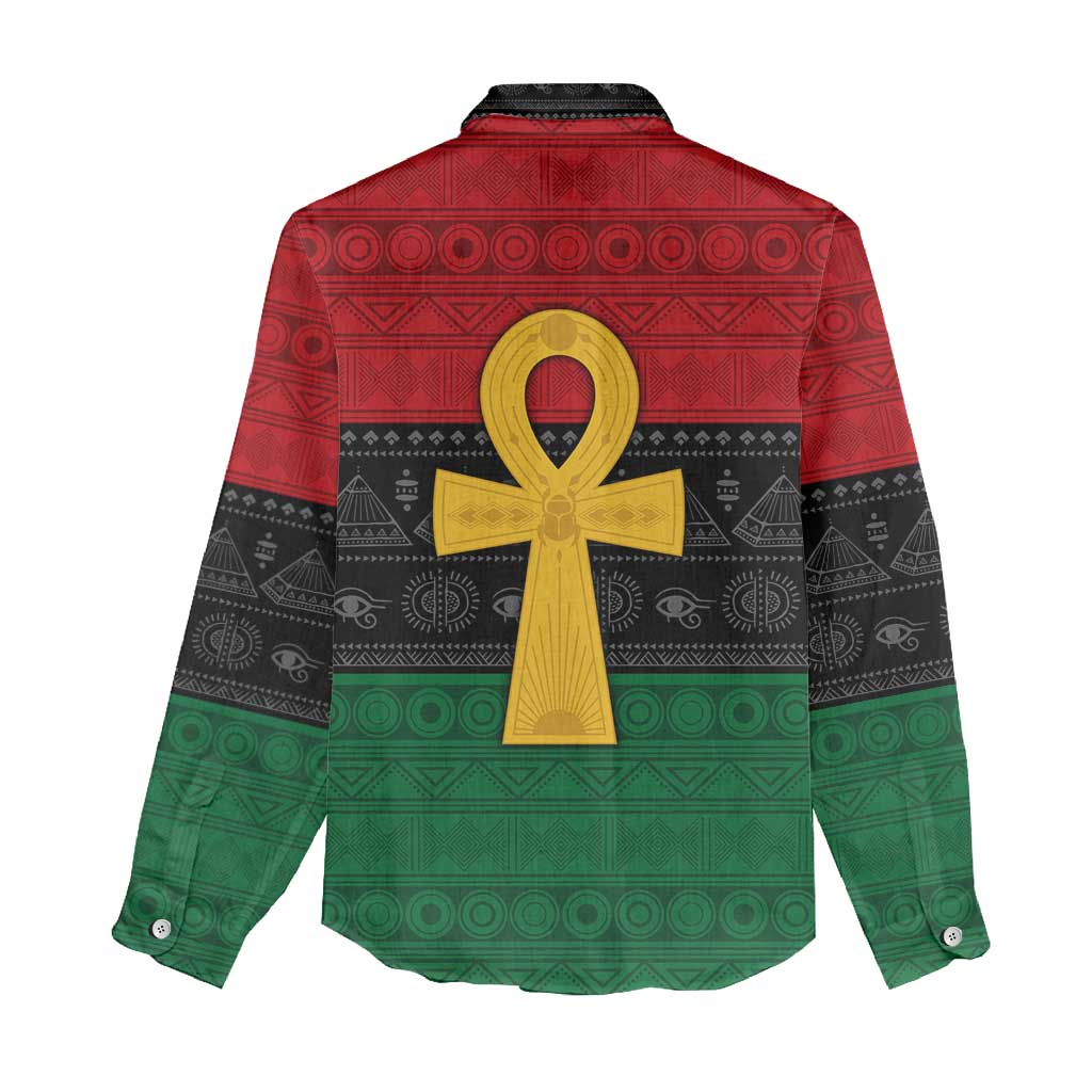 Pan African Ankh Women Casual Shirt Egyptian Cross DT02