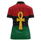 Pan African Ankh Women Polo Shirt Egyptian Cross