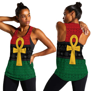 Pan African Ankh Women Racerback Tank Egyptian Cross