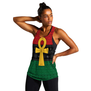 Pan African Ankh Women Racerback Tank Egyptian Cross