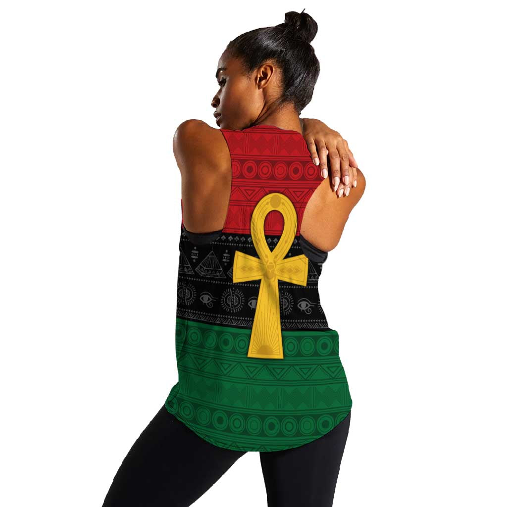 Pan African Ankh Women Racerback Tank Egyptian Cross
