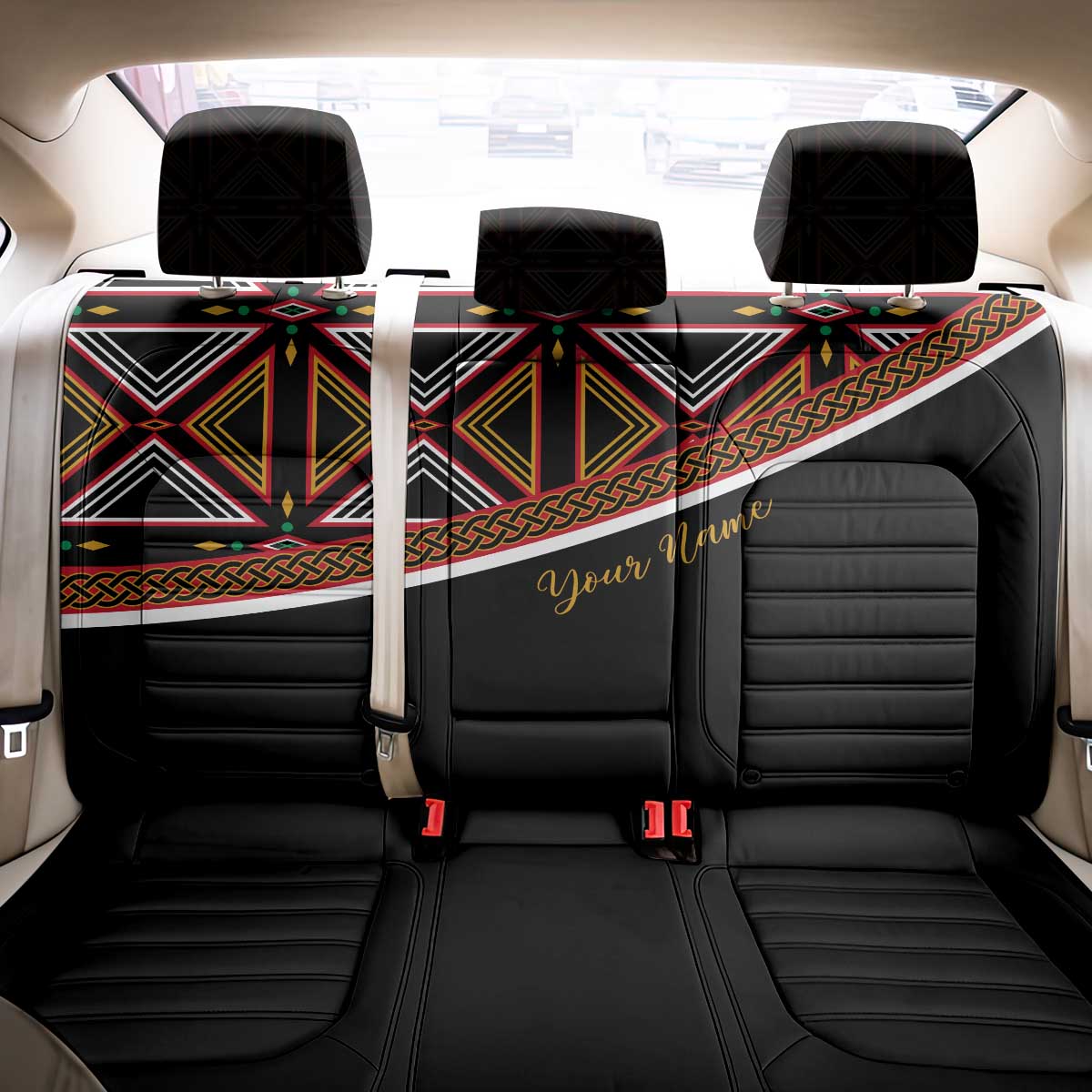 Personalized Bamenda African Back Car Seat Cover Atoghu Cameroon Print