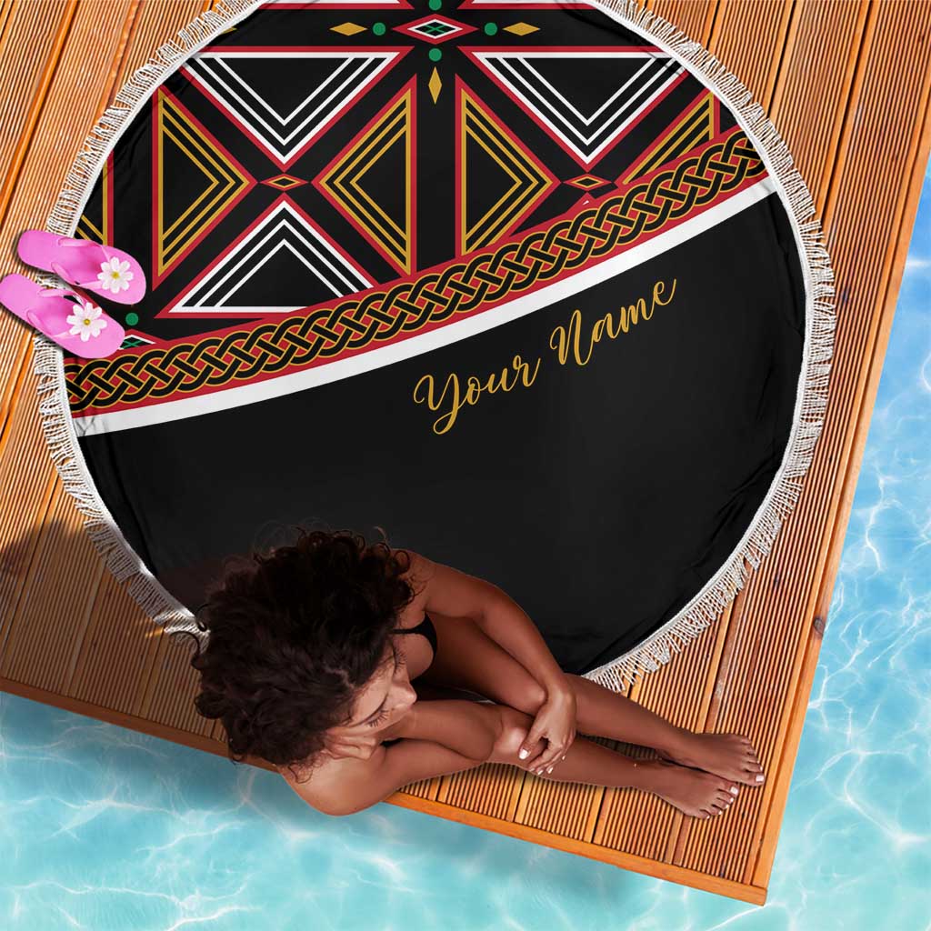 Personalized Bamenda African Beach Blanket Atoghu Cameroon Print