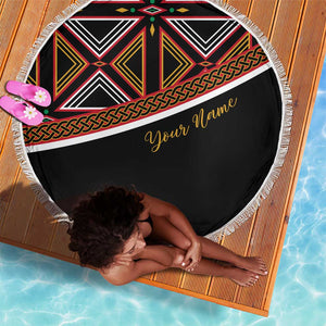 Personalized Bamenda African Beach Blanket Atoghu Cameroon Print