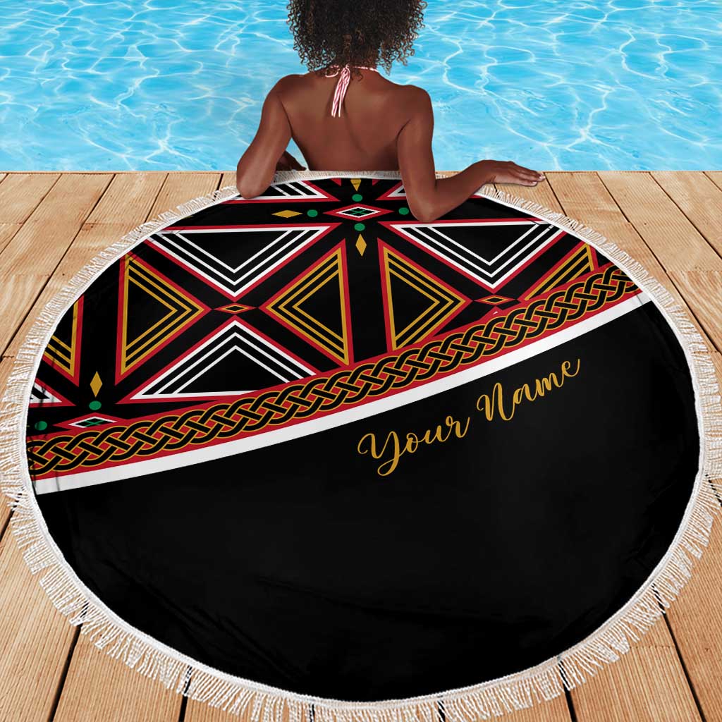 Personalized Bamenda African Beach Blanket Atoghu Cameroon Print