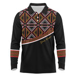 Personalized Bamenda African Long Sleeve Polo Shirt Atoghu Cameroon Print
