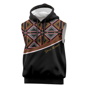 Personalized Bamenda African Sleeveless Hoodie Atoghu Cameroon Print - African Pride