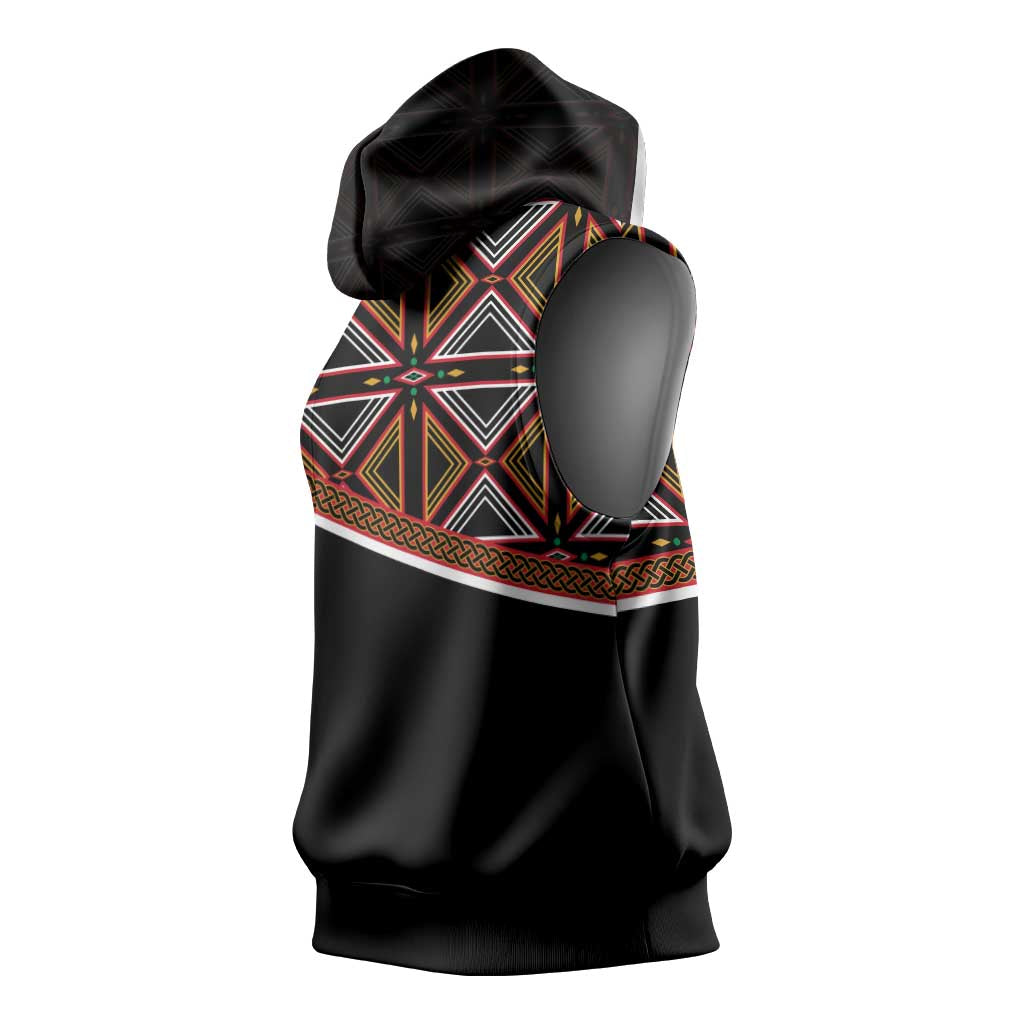 Personalized Bamenda African Sleeveless Hoodie Atoghu Cameroon Print - African Pride