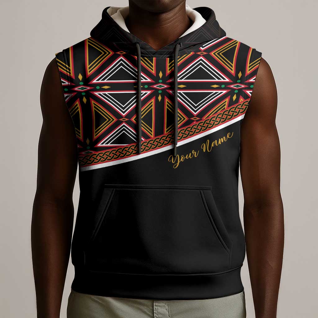 Personalized Bamenda African Sleeveless Hoodie Atoghu Cameroon Print - African Pride