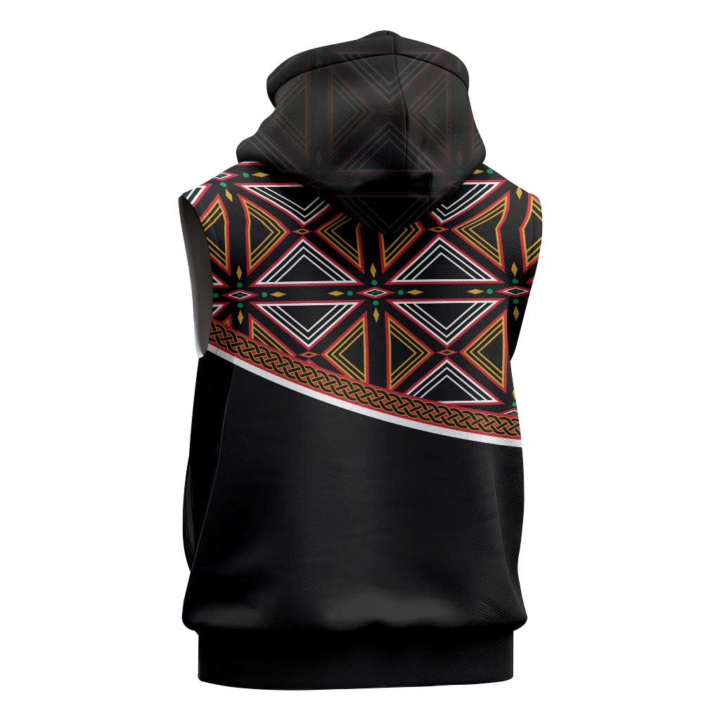 Personalized Bamenda African Sleeveless Zip Hoodie Atoghu Cameroon Print - African Pride