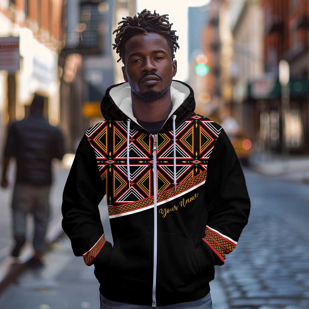 Personalized Bamenda African Zip Hoodie Atoghu Cameroon Print