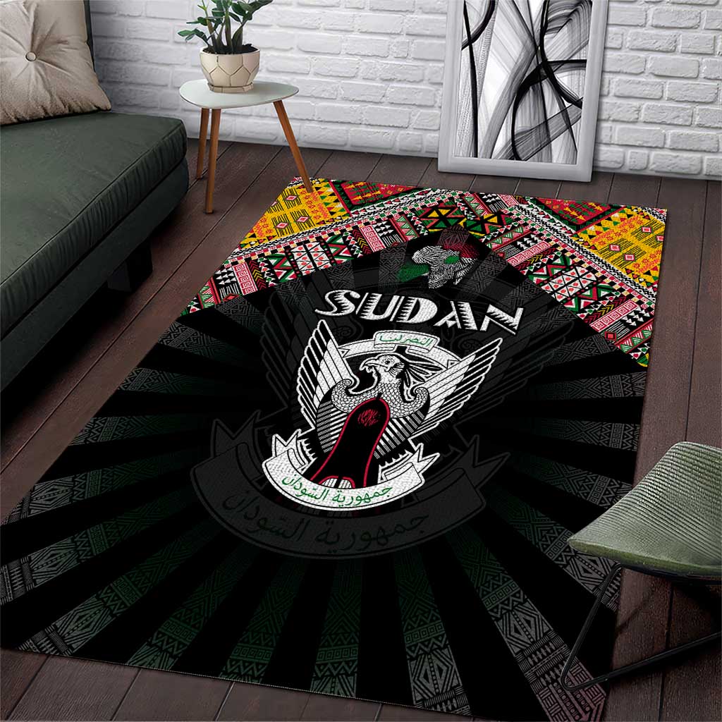 Sudan Roots Area Rug African Pride in Fingerprint and Tribal Colors