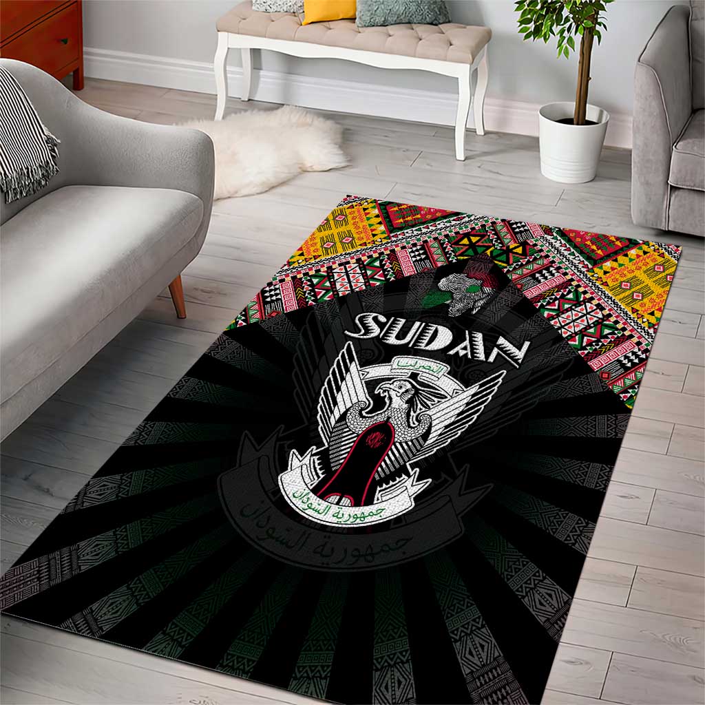 Sudan Roots Area Rug African Pride in Fingerprint and Tribal Colors