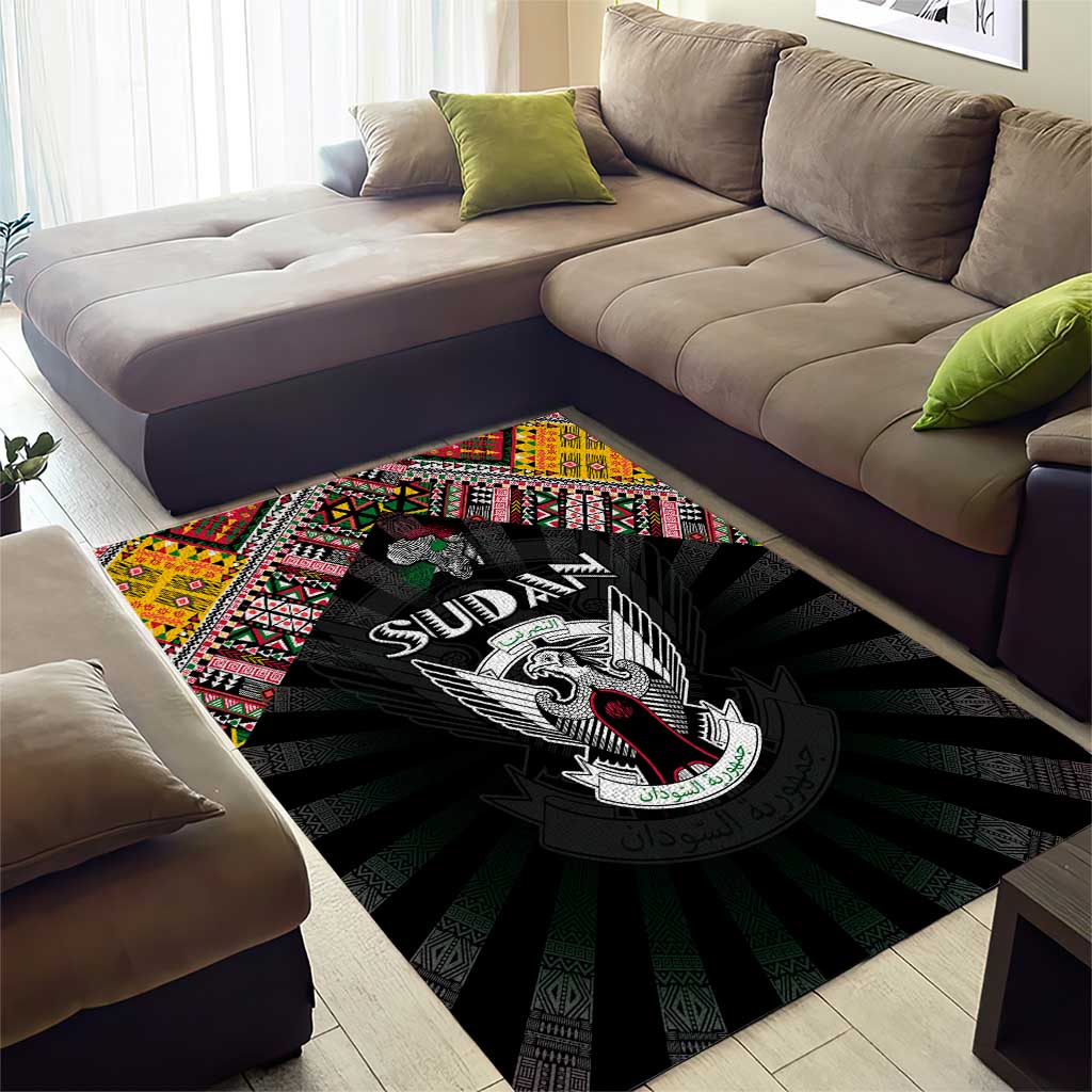 Sudan Roots Area Rug African Pride in Fingerprint and Tribal Colors