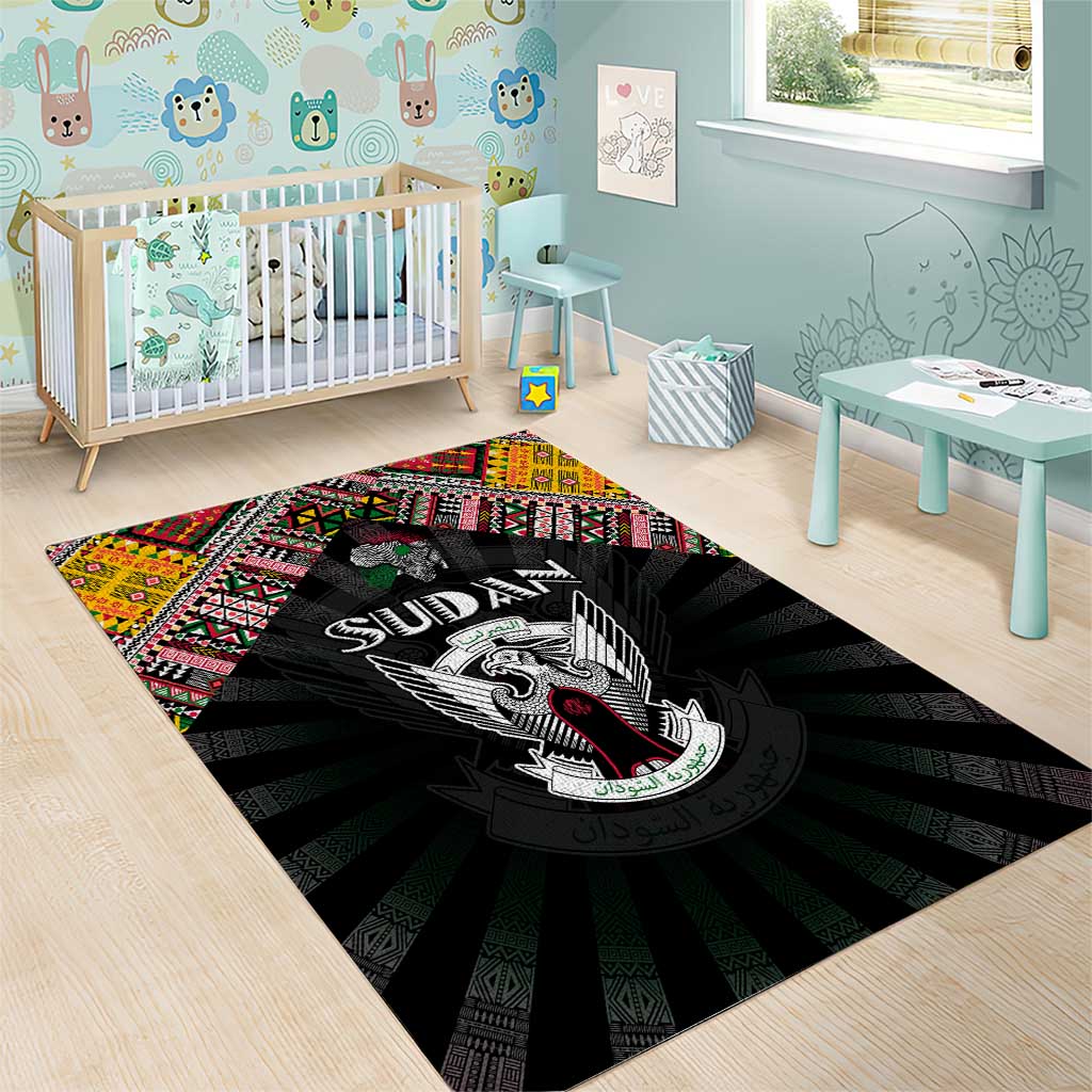 Sudan Roots Area Rug African Pride in Fingerprint and Tribal Colors