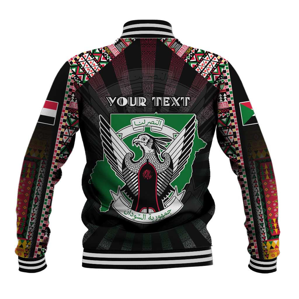 Personalized Sudan Roots Baseball Jacket African Pride in Fingerprint and Tribal Colors