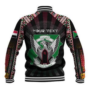 Personalized Sudan Roots Baseball Jacket African Pride in Fingerprint and Tribal Colors
