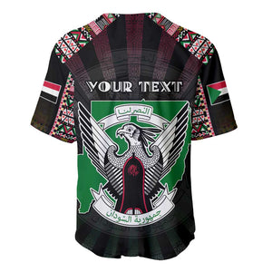 Personalized Sudan Roots Baseball Jersey African Pride in Fingerprint and Tribal Colors