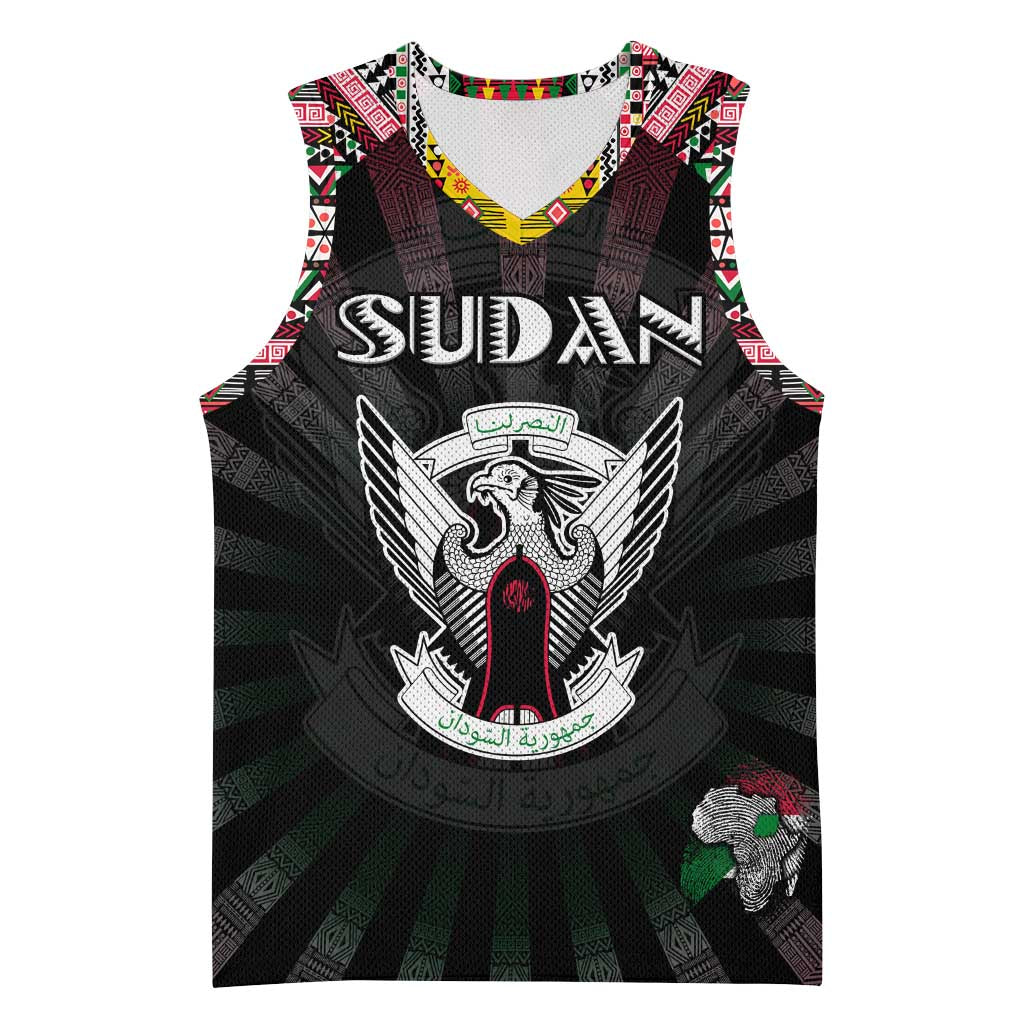 Personalized Sudan Roots Basketball Jersey African Pride in Fingerprint and Tribal Colors - African Pride