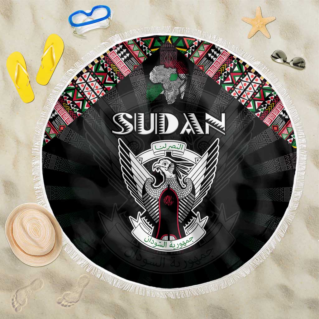Sudan Roots Beach Blanket African Pride in Fingerprint and Tribal Colors