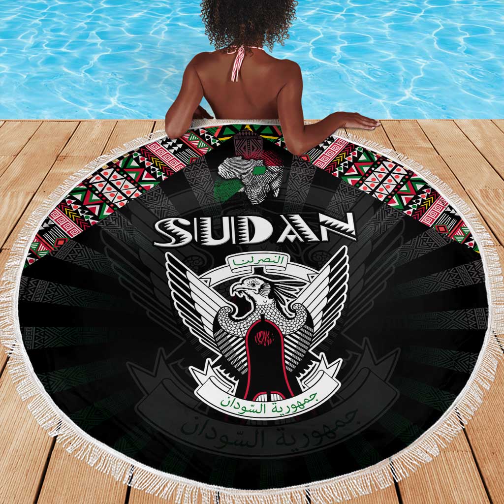 Sudan Roots Beach Blanket African Pride in Fingerprint and Tribal Colors