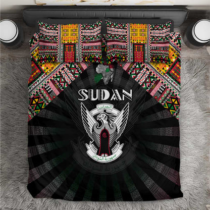 Sudan Roots Bedding Set African Pride in Fingerprint and Tribal Colors