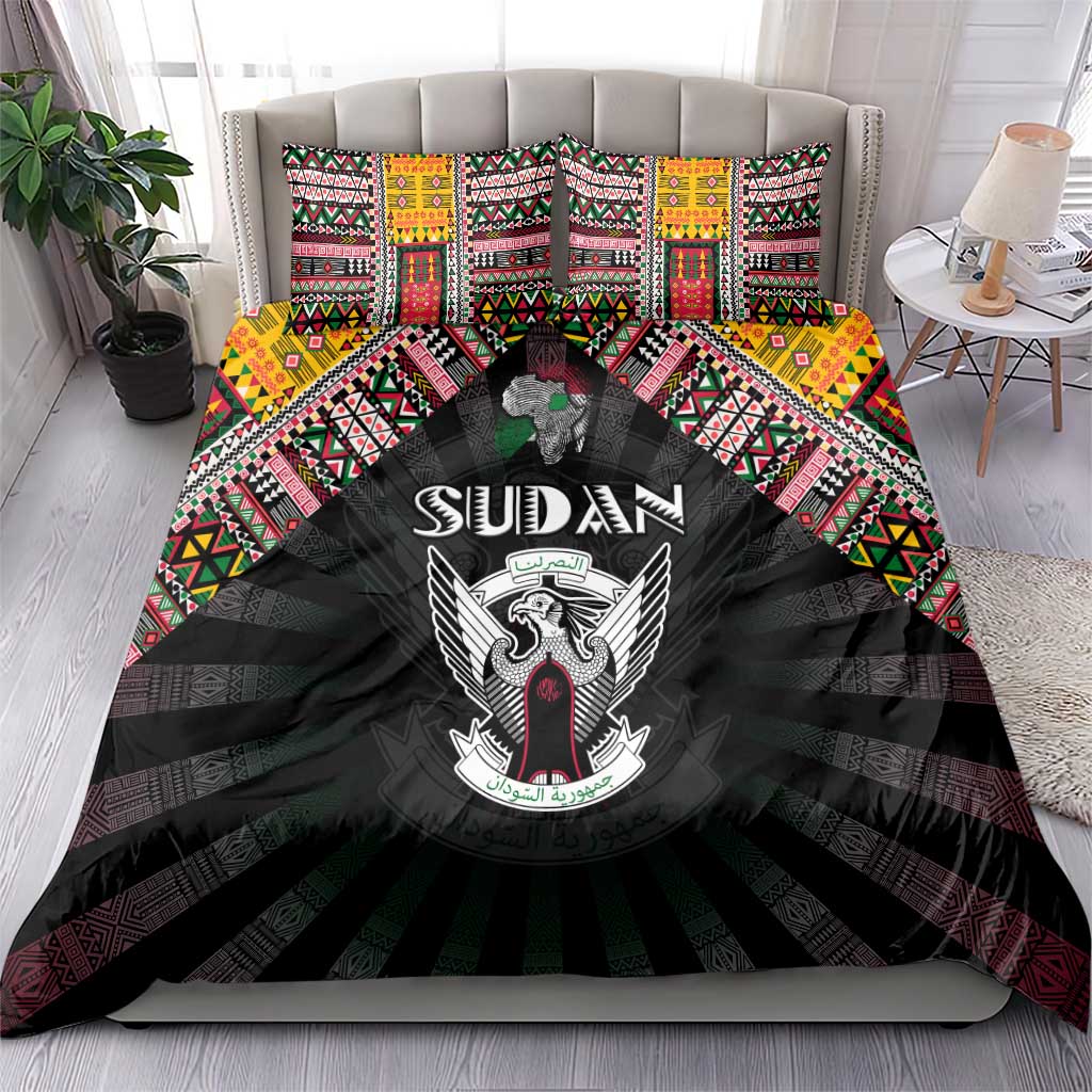 Sudan Roots Bedding Set African Pride in Fingerprint and Tribal Colors