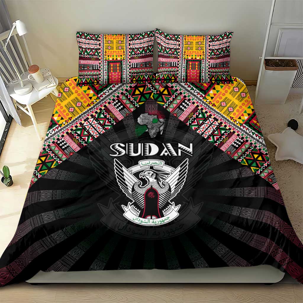 Sudan Roots Bedding Set African Pride in Fingerprint and Tribal Colors