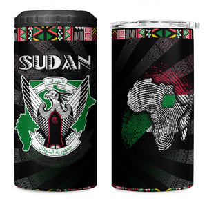Sudan Roots 4 in 1 Can Cooler Tumbler African Pride in Fingerprint and Tribal Colors