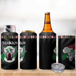 Sudan Roots 4 in 1 Can Cooler Tumbler African Pride in Fingerprint and Tribal Colors