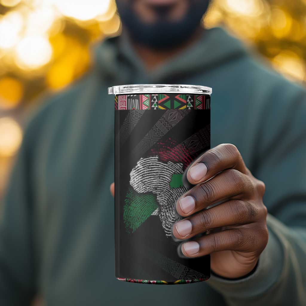 Sudan Roots 4 in 1 Can Cooler Tumbler African Pride in Fingerprint and Tribal Colors