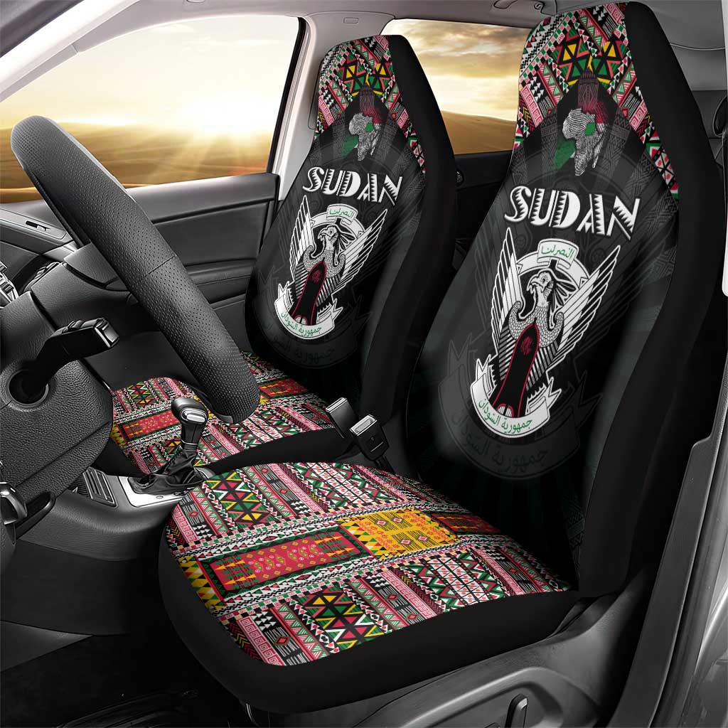 Sudan Roots Car Seat Cover African Pride in Fingerprint and Tribal Colors