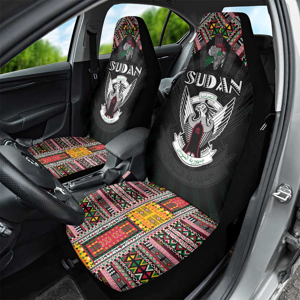 Sudan Roots Car Seat Cover African Pride in Fingerprint and Tribal Colors