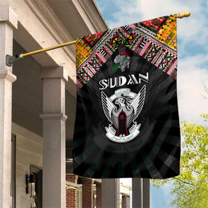 Sudan Roots Garden Flag African Pride in Fingerprint and Tribal Colors