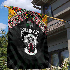 Sudan Roots Garden Flag African Pride in Fingerprint and Tribal Colors