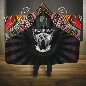 Sudan Roots Hooded Blanket African Pride in Fingerprint and Tribal Colors