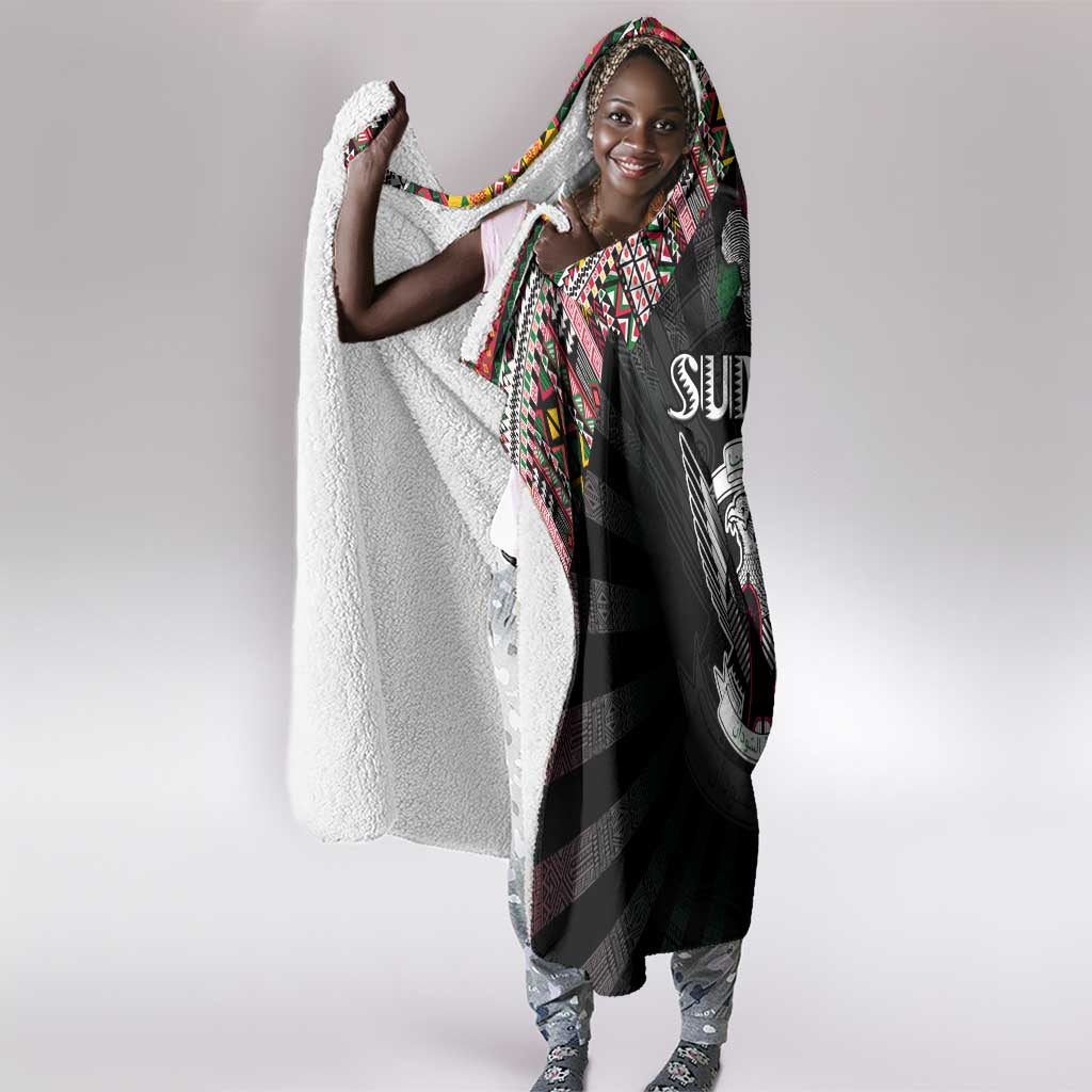 Sudan Roots Hooded Blanket African Pride in Fingerprint and Tribal Colors