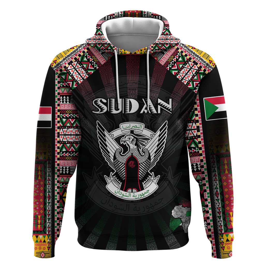 Personalized Sudan Roots Hoodie African Pride in Fingerprint and Tribal Colors
