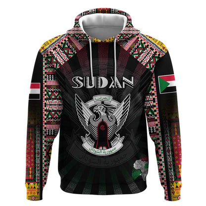Personalized Sudan Roots Hoodie African Pride in Fingerprint and Tribal Colors