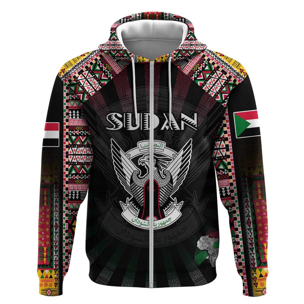 Personalized Sudan Roots Hoodie African Pride in Fingerprint and Tribal Colors