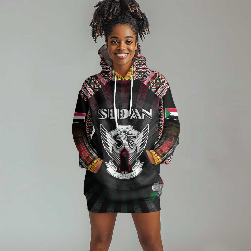 Personalized Sudan Roots Hoodie Dress African Pride in Fingerprint and Tribal Colors