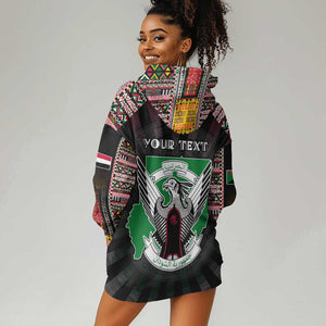 Personalized Sudan Roots Hoodie Dress African Pride in Fingerprint and Tribal Colors