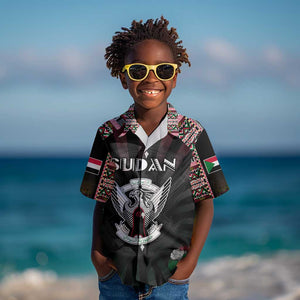 Personalized Sudan Roots Kid Hawaiian Shirt African Pride in Fingerprint and Tribal Colors