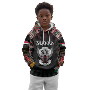 Personalized Sudan Roots Kid Hoodie African Pride in Fingerprint and Tribal Colors